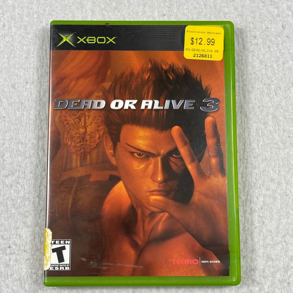Tecmo Dead or Alive 3‎ Xbox Game One Size Green Fighting Retro DOA3 Microsoft
